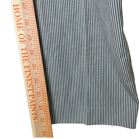 Norma Kamali Career Crop Pant Gray White Straw Stripe Women Size 10(34x26)EUC - Picture 12 of 12